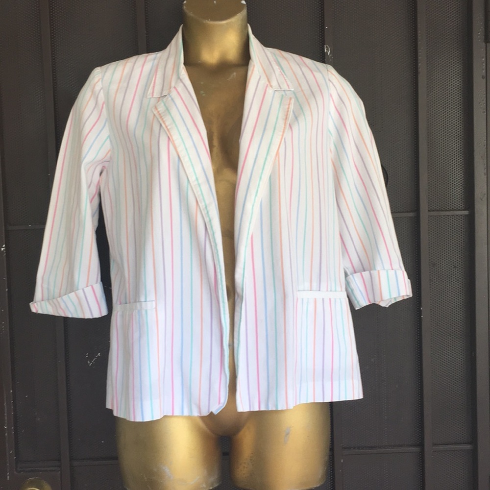 White Multi Color Jacket.